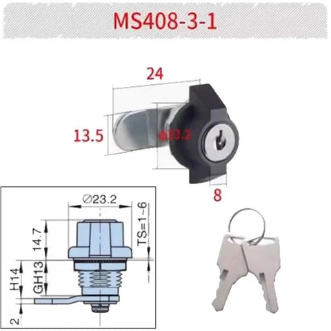 Beefy Heavy Duty Cabinet Cam Lock With Key, Secure Cylinder, Dimensions and Design for Cabinets and Distribution Boxes