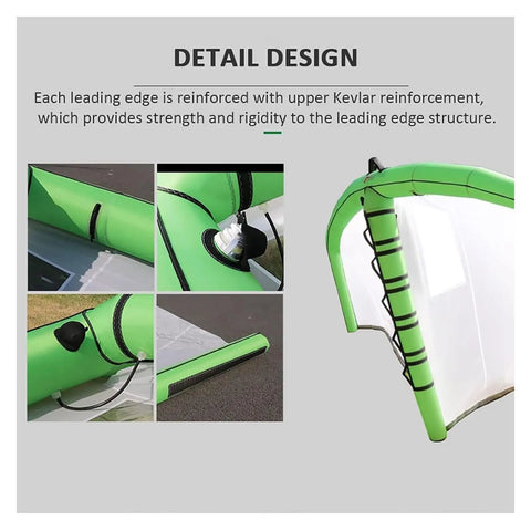 Detail design of Inflatable Windsurf Wing With Tear Resistant Nylon, Full Shape Air Retention For Windsurfing, Wing Foil, Kitesurfing, And Snow Skiing