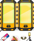 Yellow Rechargeable Magnetic Work Light With 40W LED 1500 Lumens Beast Mode Brightness Hanging Hook Three Lighting Modes Hands