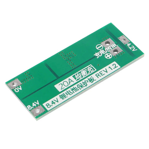 Badass 2S Battery Management Board With Automatic Balance Charging Circuit For 18650 Li Ion And Polymer Packs, green PCB view
