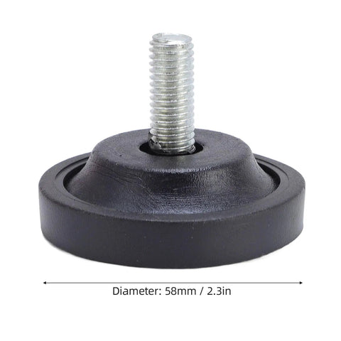 Heavy Duty Rubber Feet Levelers For Furniture Protection And Stability 58mm Diameter Screw On No Slip Floor Protectors
