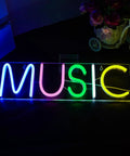 Music Neon Sign LED Wall Light Neon Letters For Bedroom Game Room Bar Club Party Decor Colorful Mood Lighting