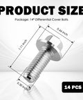Heavy Duty 14 Piece Rear Differential Cover Bolts M8 125x20mm Hex Head Flange Screws Galvanized Steel size dimensions display