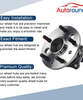 Image showing Rear Right Wheel Hub And Bearing Assembly 512207 With ABS Sensor For Toyota Camry Avalon Highlander Solara And Lexus.