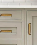 10 Pack 3 Inch Hole Center Vintage Drawer Pulls Antique Brass Cabinet Handles Cup Pulls on kitchen cabinets