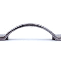 Arched Hammered Cabinet Pulls 6 Pack in Aged Silver With 3 Inch Hole Centers Rustic Solid Cast Handles Side View