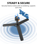 Pocket 3 In One Vlog Tripod Selfie Stick With Extendable Desk Stand in steady tripod mode, supporting up to 3kg on a flat surface.