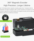 Beefy 30Kg Torque Servo Motor With Metal Gear ST3215 featuring a 360° magnetic encoder and radial permanent magnet, shown in detail