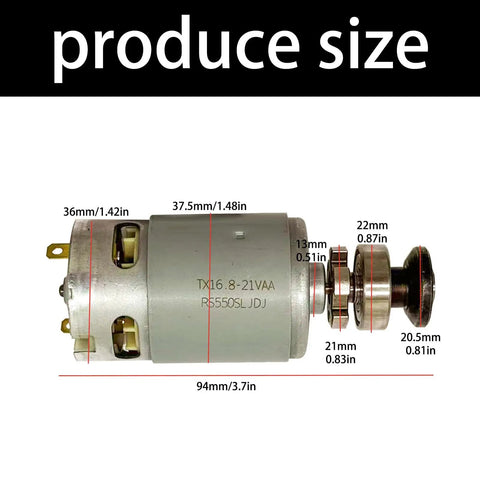 Rock Solid Brushless Angle Grinder Motor Replacement Part dimensions with measurements for home workshop power tools.