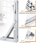 16-Inch Foldable Shelf Brackets for DIY Tables and Shelves, L Shape Collapsible Brackets, Heavy Duty Stainless Steel details