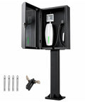 Foolproof Outdoor EV Charger Enclosure With Lock Tough Durable Steel Shell For Electric Vehicle Charging Stations, open view with charger.