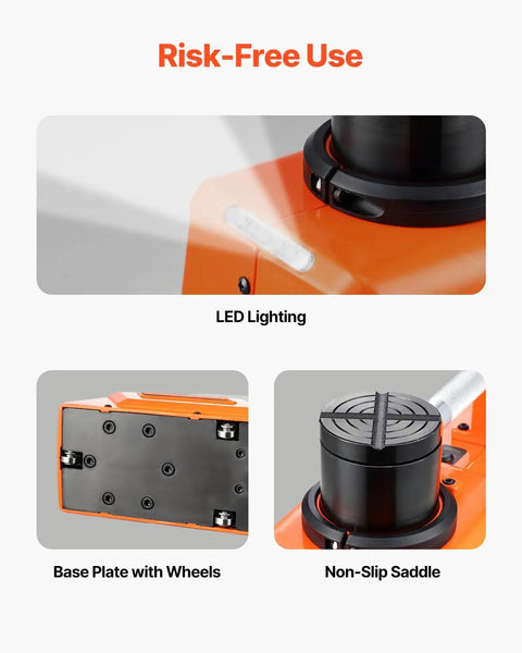 15 Ton Electric Hydraulic Car Jack Lift With 7.9-20.5 Inch Range Portable Heavy Duty Jack Kit LED lighting, wheels, saddle