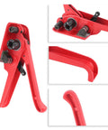 Heavy Duty Manual Plastic Strap Tensioner Sealer Kit For PP PET Straps, Hand Strapping Tool Set With Integrated Cutting Groove