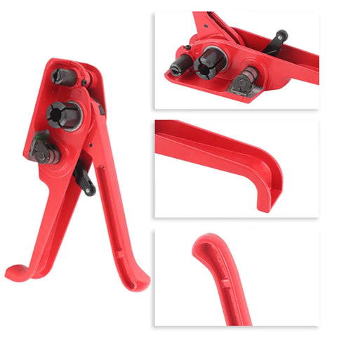 Heavy Duty Manual Plastic Strap Tensioner Sealer Kit For PP PET Straps, Hand Strapping Tool Set With Integrated Cutting Groove
