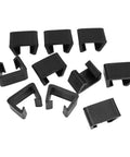 Adjustable Outdoor Furniture Clips 10Pcs Rattan Clips Garden Sectional Sofa Fastener Clamp For Outdoor Patio Couch Chair Connection 5.25cm Slot Easy Install No Wobble, showing ten black ABS plastic clips on a white background