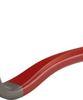 Close-up of Heavy Duty Wrecking Bar 15 Inch Steel Nail Puller For Demolition, Red Finished Ends To Prevent Marks, durable pry bar