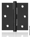 Heavy Duty Black Stainless Steel Door Hinges Six Pack With Non Removable Pin For Smooth As Butter Swing And Built Tough Security On All Your Professional Exterior Door Projects. Black stainless steel hinge with six mounting holes.