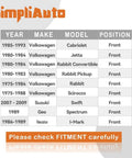 Compatibility chart for Front Wheel Hub Bearing Assembly 510066 with various car models by year and fitment position
