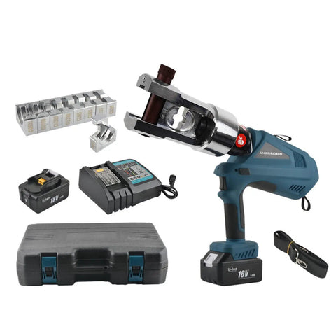 Heavy Duty Rechargeable Hydraulic Plier With 2x4.0Ah Batteries For Electricians 360 Degree Crimping Tool with tool case and battery.