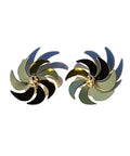 27mm 7 Blade Brass RC Boat Propeller Pair For Submarine Models CW And CCW Rotations 2mm Shaft Fit Tin Soldered Brass Durability Secure Set Screw Install Dope DIY Ship Upgrade close-up