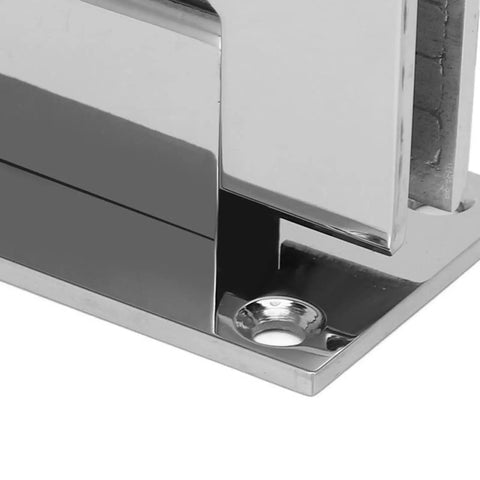 Stainless steel 90 Degree Glass Shower Door Hinges for 8 to 12 mm thick glass, frameless bathroom door hardware mounted on wall or post.