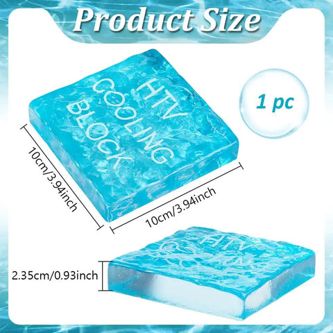 Glass Cooling Block for Heat Press and Vinyl Transfers, Fast Chill Tool for Sublimation T Shirts and DTF, 3.9x3.9x0.9 Inch