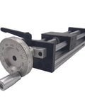 Aluminum Alloy Linear Rail Guide Workbench With Manual Slide And Ball Screw For Cnc Diy Projects, features hand wheel and precision mechanics.
