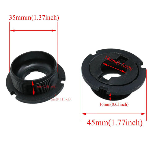 Rear Hub Bearing Set For Mountain And Road Bikes, 1/4 Inch Ball Bearings With Retainer And Hub Cups, Black Stainless Steel dimensions