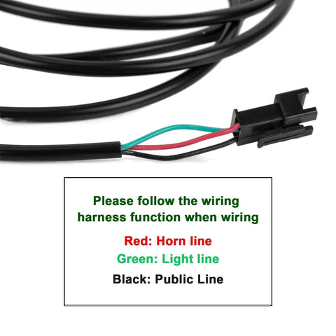 Three Pin Ebike Headlight With Horn For Night Riding, 12W Output, 4000 Lumens From Four LEDs, Universal Bike Light Fits 36V To 72V E Bikes, Durable Aluminum Housing, Waterproof, Road Or Trail Safe Illumination