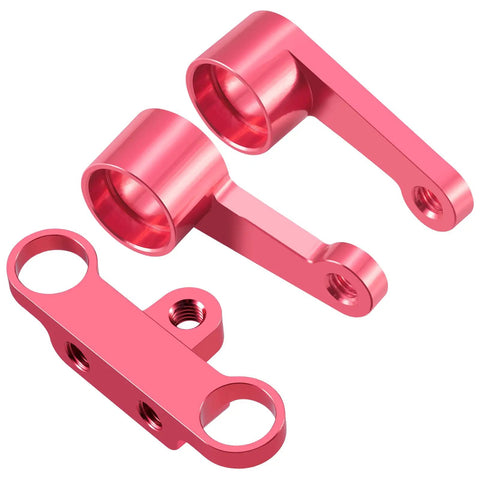 Durable Aluminum Alloy Steering Kit For 1 To 10 Scale RC Drift Cars With Beefed Up CNC Machined Steering Assembly Upgrade For On Road Drifting Fits Cero Ultra Pink Accent