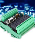 Heavy Duty Programmable Logic Controller Module, compact relay output board with connectors, used for industrial automation setups.