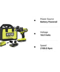 18V Brushless Hammer Drill Kit Half Inch Chuck Cordless Drill For Concrete And Brick With carry bag and batteries