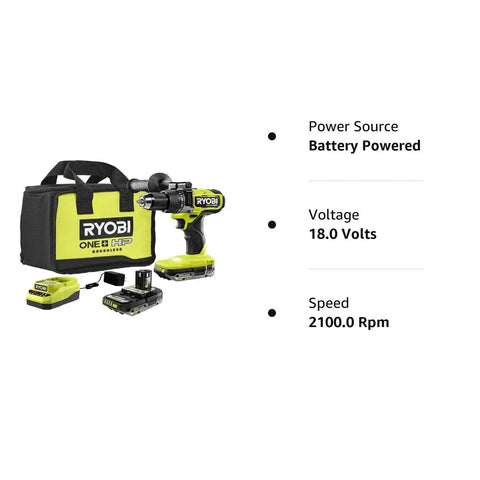18V Brushless Hammer Drill Kit Half Inch Chuck Cordless Drill For Concrete And Brick With carry bag and batteries