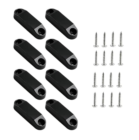 Magnetic Baggage Door Catches And Door Holder For Cabinets And Drawers, Black Finish, No Drill Mounting With Mad Strong Adhesive Backing