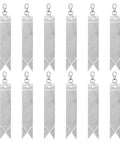 12 Pack Reflective Safety Pendants for Backpacks, Bags, Keychains and Gear, Silver Reflectors displayed in rows