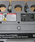 Heavy Duty Hfxd63B150 150 Amp 3 Pole 600 Volt Molded Case Circuit Breaker showing warning labels and input/output terminals.