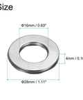 Chromed washer from Needle Roller Thrust Bearing Set With Washers TC1018 TRA1018, 16mm bore, 28mm OD, for lawn mower and trucks.