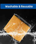 Replacement Standard Cartridge Filter And Retainer For VCFS Filters Fits 5 To 20 Gallons Wet Dry Vacuums in water, showing washable feature.