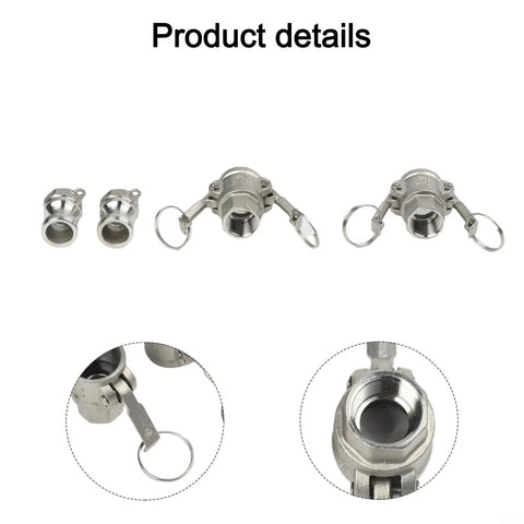 Beefy Aluminum Cam Lock Fitting Quick Connect 1 Inch NPT Male One Half Inch Port Hose And Pipe Adapter For Industrial Fluid Transfer, Fast Tool-Free Setup And Rugged, Reliable Connection showing threaded outlet and cam arms