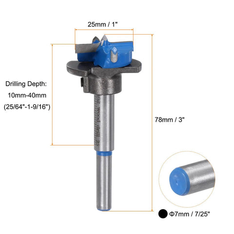 Pro Level 1 Inch Forstner Bit Featuring Killer Carbide Edges And Adjustable Depth Control Built For Hassle Free Woodworking, 25mm size.