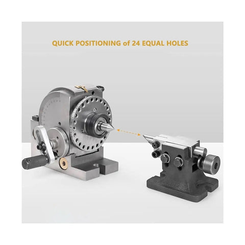 Universal Indexing Head For Milling Machines With Interchangeable Index Plates and Direct Fit Mount for quick positioning of 24 equal holes