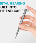 Demonstration of metal bearing feature in 25 In 1 Magnetic Precision Screwdriver Set Compact Mini Repair Kit for electronics repair.