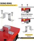 VIVOHOME electric hoist with zinc-plated mounting brackets and screws on a red hoist body
