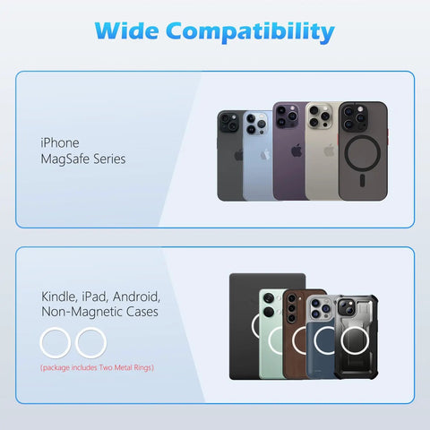 Wide compatibility with Magnetic Base For MagSafe Phone Series And PopSocket Grips, Removable Kindle Phone Holder Plate.