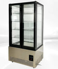 Commercial Upright Freezer With Two Swing Glass Doors And Four Side Transparent Panels Delivers Hella Spacious Ice Cream Display.