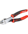 7 Inch Diagonal Pliers With Comfort Bi-Material Grips Induction-Hardened Cutting Edges Drop-Forged Steel Durability And Corrosion-Resistant Chrome Finish For Pro-Quality Performance And Easy DIY Precision, angled view.