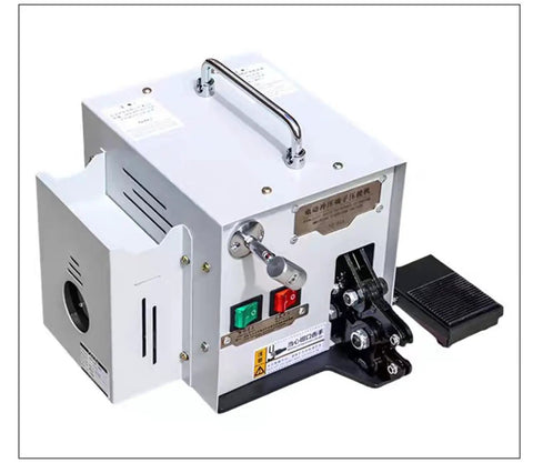 Heavy Duty 60W Electric Terminal Crimping Machine With Foot Pedal And LED Light, compact design with side access.