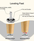 Diagram showing M8 Screw On Furniture Glide Leveling Feet, adjustable height with plastic base for chairs and machine legs.