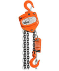 Prowinch 0.5 Ton Manual Chain Hoist 1100 Lb Capacity With 20 Ft Lifting Height G80 Black Tempered Steel Chain shown with hook and chains.
