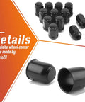 Two Pack Trailer Push Through Center Caps And Lug Nut Set For Trucks And RVs in high gloss black, includes 1/2-20 nuts